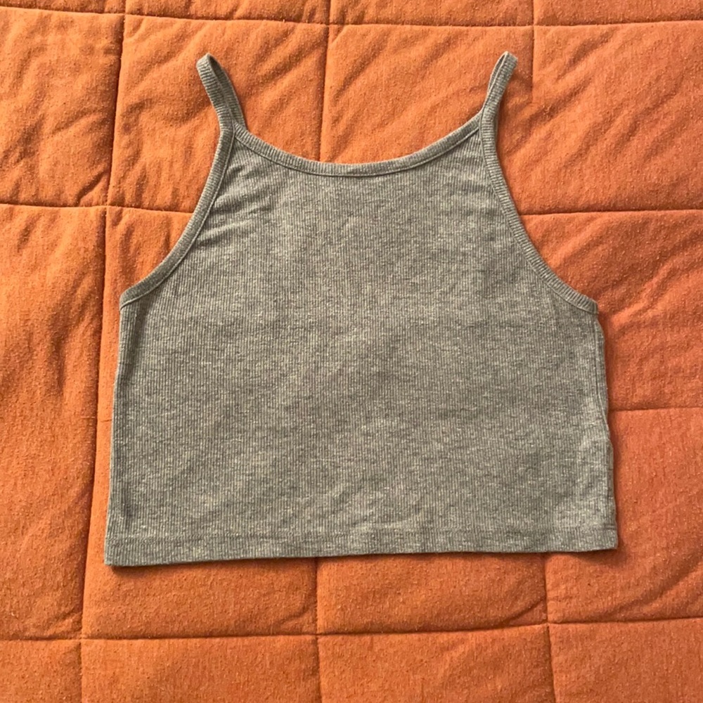 Gray crop top